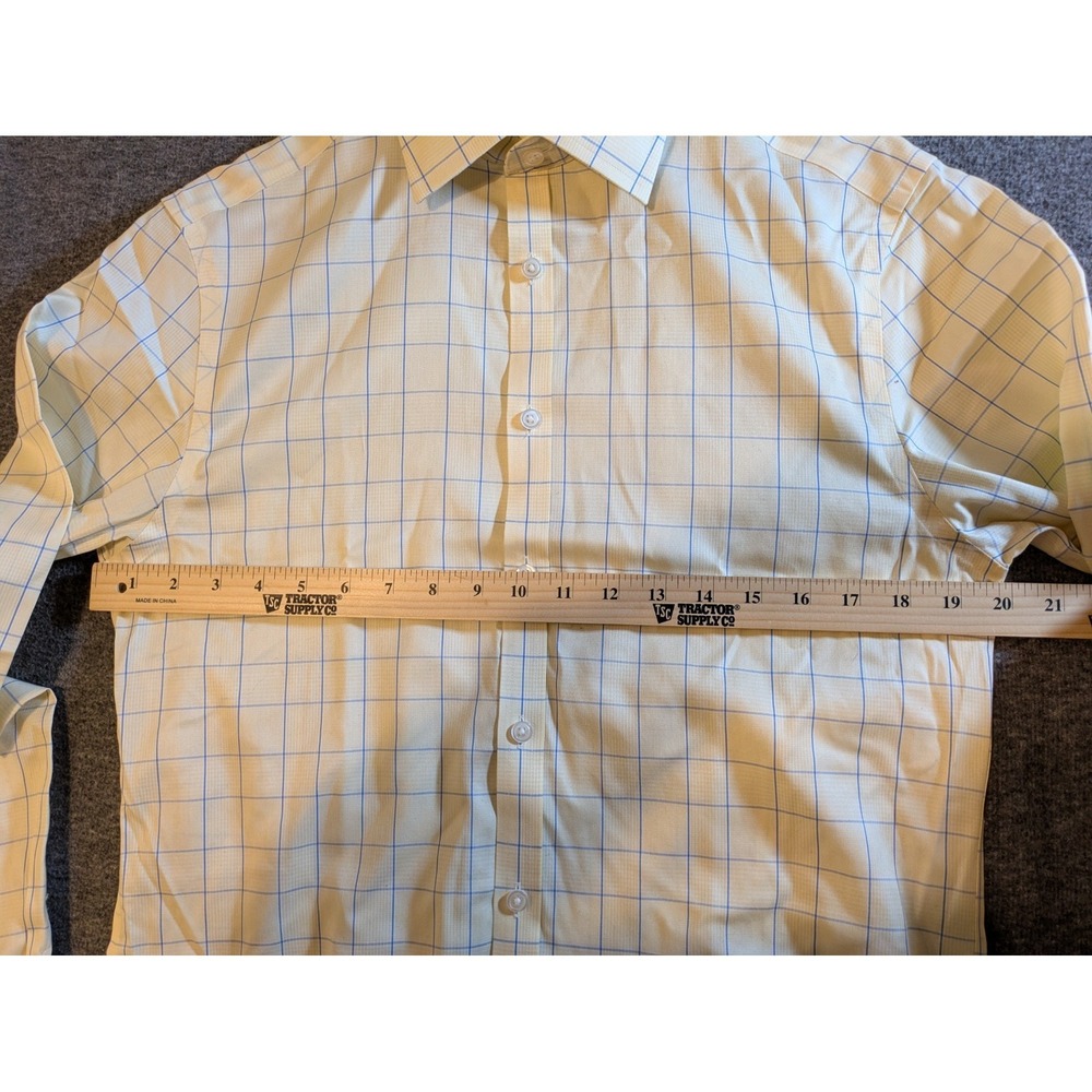 Charles Tyrwhitt Shirt Mens Slim Fit Long Sleeve Button Up 15.5 / 36 Yellow Chk - Picture 3 of 11
